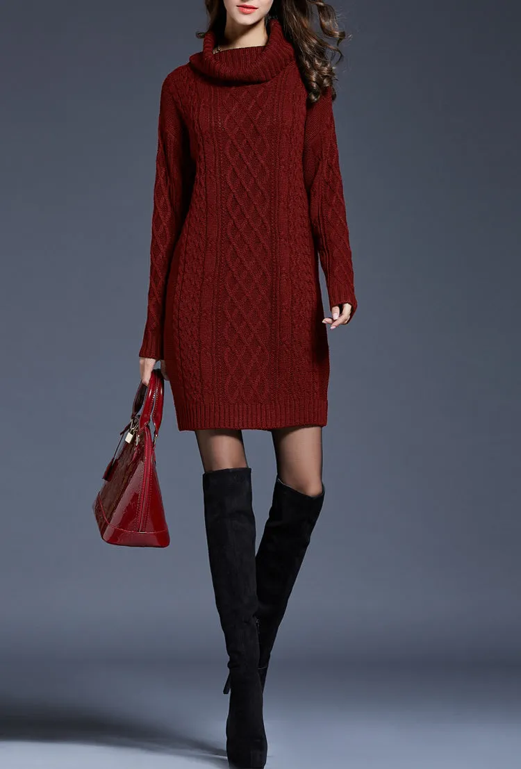 Women pullover sweater, Turtle neck sweater, high neck sweaters, long sweater, oversized sweaters, sweater dress(Y1518)