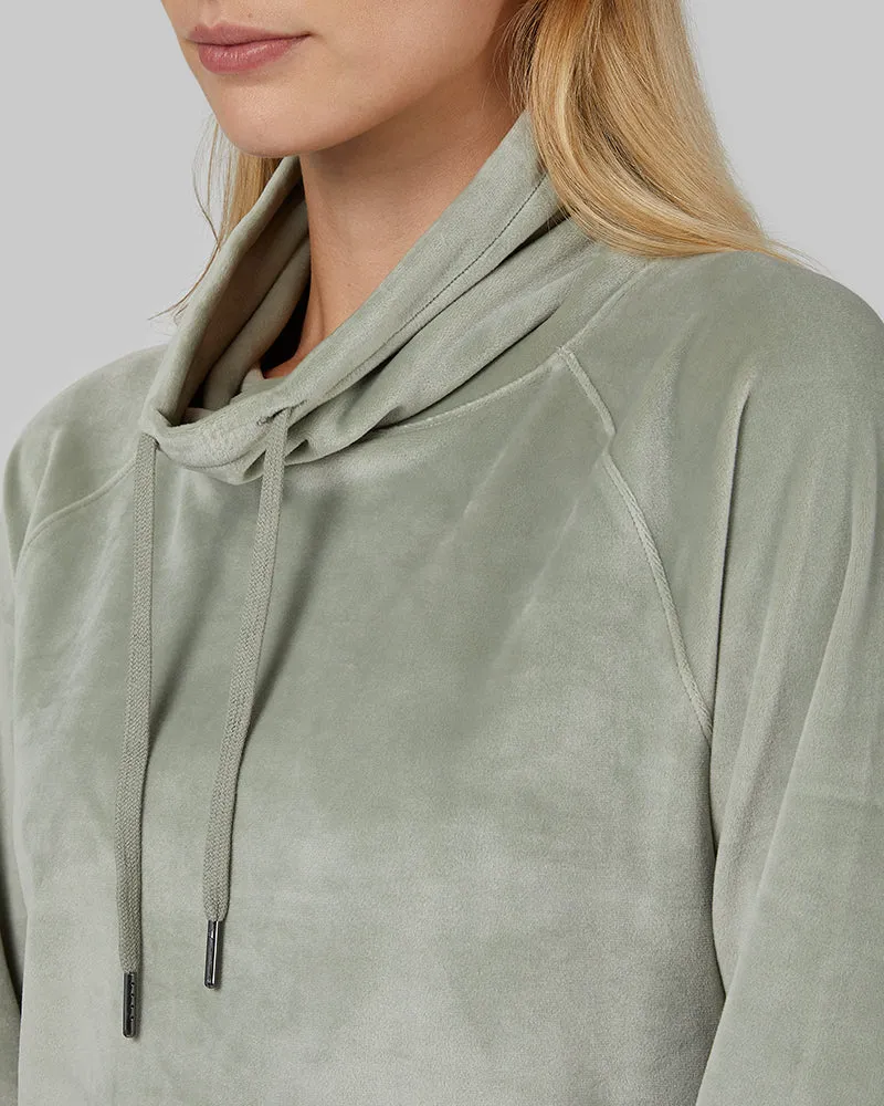 WOMEN'S SOFT VELOUR FUNNEL NECK TOP