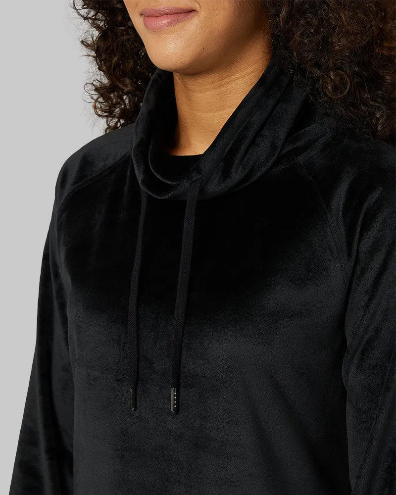 WOMEN'S SOFT VELOUR FUNNEL NECK TOP