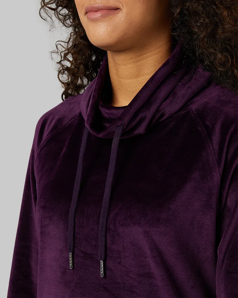 WOMEN'S SOFT VELOUR FUNNEL NECK TOP