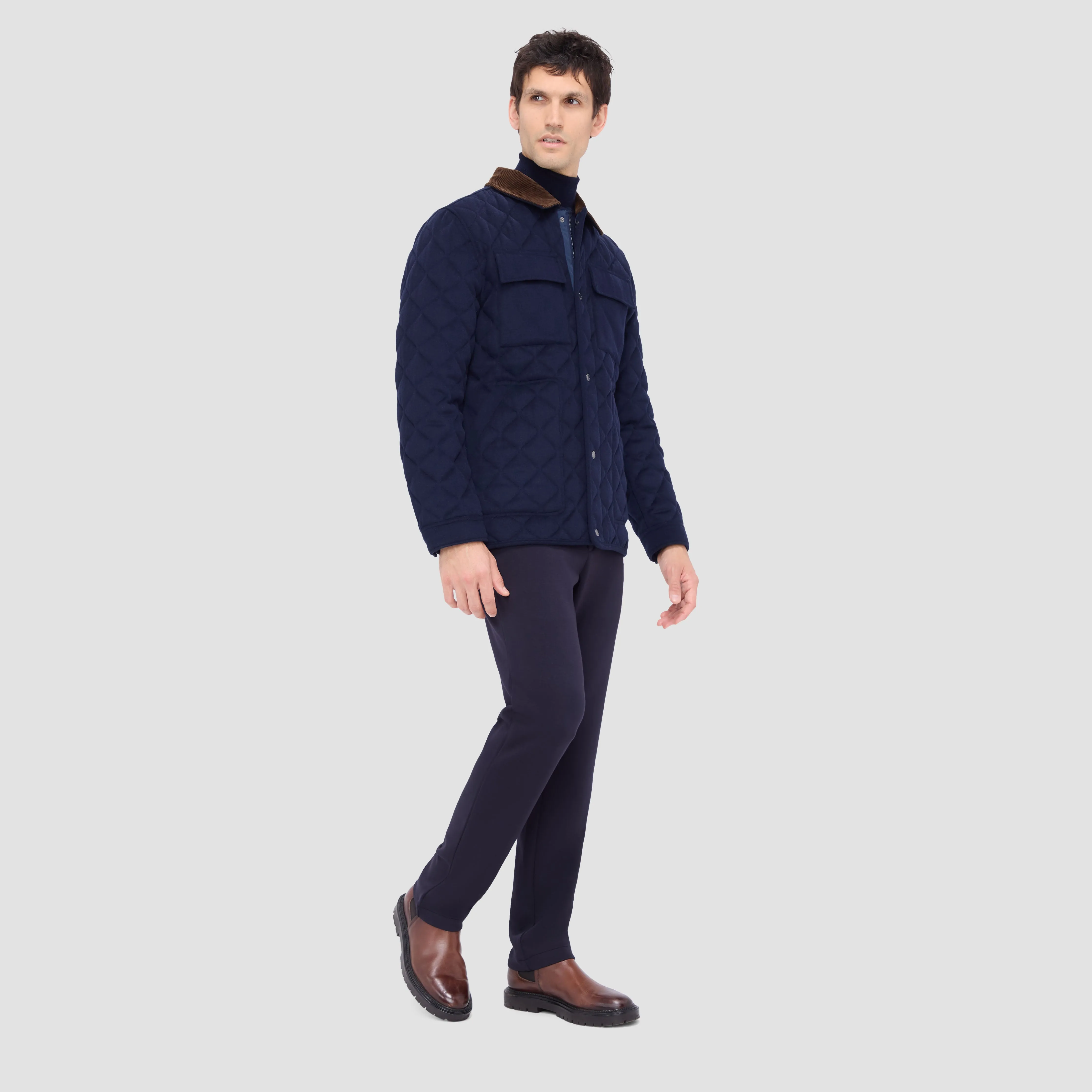 Wool and Cashmere Quilted Field Jacket